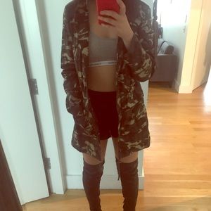 Nasty Gal camo print rain jacket